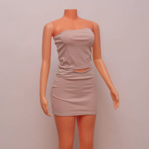 Dina Nude Strapless 2-Piece Bodycon Set 
