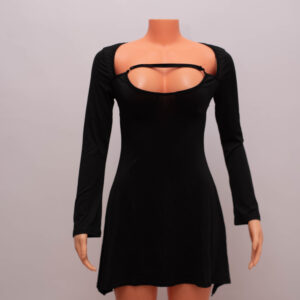 Cutout Bust Detail Black Bodycon Dress 