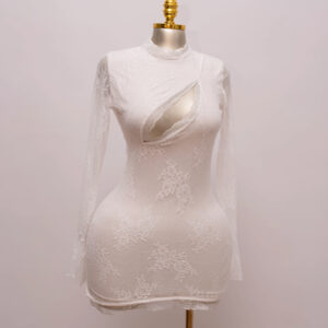 Larissa Lace Cut-Out High Neck Mini Dress 