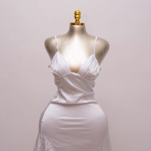 Elegant White Satin Slip Dress