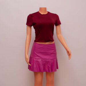 Wine Red Fitted Stretch Tee 