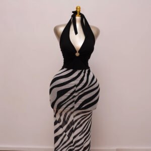 Sheer Zebra Print Maxi Skirt 